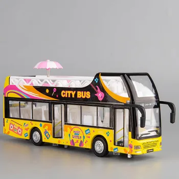 Modeliavimo 1: 50 dviaukštis ekskursijos balso transliacijos miesto modelį,die-casting garso ir šviesos traukti atgal autobusu,nemokamas pristatymas