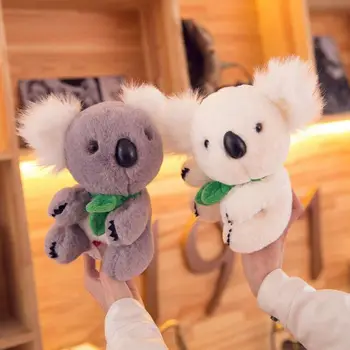 Modeliavimo Koalas iškamšos aukštos kokybės pliušas Koalas su žalia skara Mielas pilka tenka kūdikio žaislai Vaikams, gimtadienis
