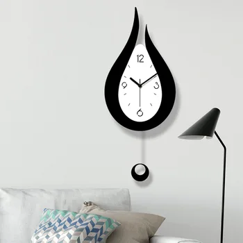 Modernaus Dizaino Sieninis Laikrodis Šiaurės Kambarį Sūpynės Kvarco Vandens Lašelių Miegamasis Silent Laikrodžiai Namų Puošybai Asmenybė