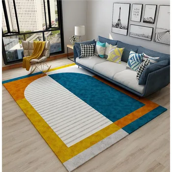 Modernus minimalistinis šviesos prabangos stiliaus kambarį kilimas, kavos staliukas, sofa, miegamojo dekoratyvinė danga neslidus plaunama grindų kilimėlis