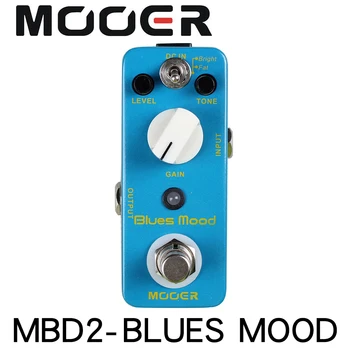 MOOER MBD2 Mėlyna Nuotaika Gitaros Pedalas Bliuzo Stiliaus Overdrive Gitaros Efektu Pedalas 2 Režimai(Šviesus/Riebalai) Tiesa Apeiti Visą Metaliniu korpusu