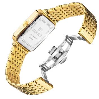 MOSIKAVIMAS Aukso Stačiakampio Laikrodžiai Vyrams iš Nerūdijančio Plieno Šviesos Verslo Laikrodis Mada Sporto Karinės Kvarciniai Laikrodžiai 2020 Reloj