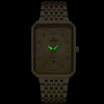 MOSIKAVIMAS Aukso Stačiakampio Laikrodžiai Vyrams iš Nerūdijančio Plieno Šviesos Verslo Laikrodis Mada Sporto Karinės Kvarciniai Laikrodžiai 2020 Reloj