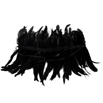 Moteriški Plunksnų Apykakle Goth Priedai Roko Stiliaus Choker Kaklo Nelaisvėje Diržą Reguliuokite Kūno Narve Plunksnų Diržai Su Kaspinu