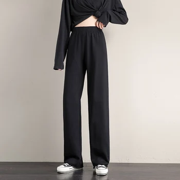 Moterų kelnės moteriška streetwear poilsiu negabaritinių aukšto juosmens korėjos stiliaus plati, kojos šiltos žiemos harajuku 2020 naujas sweatpants baggy