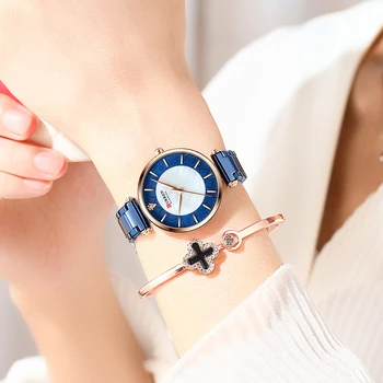 Moterų Laikrodžiai CURREN Top Brand Prabangių Japonijos Kvarco Judėjimas, Nerūdijančio Plieno, atsparus Vandeniui Laikrodžiai relogio feminino