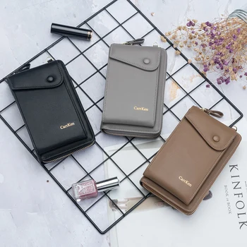 Moterų piniginės korėjos dvigubo sluoksnio siūlės mobiliojo telefono maišelį multi-card mados užtrauktukas pečių maišą karšto pardavimo