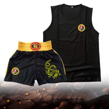 Moterų/Vyrų Bokso marškinėliai +šortai boksininkas nustatyti sportas nemokamai kovoti su Wushu jersey šortai Mokymo Skrynios Viršūnės