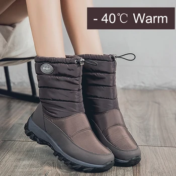 Moterų žiemos batai 2020 m. moteris sniego batai platformos storas kailis šiltas batus neslidžiais neperšlampami žieminiai batai su anti-slydimo sagtis