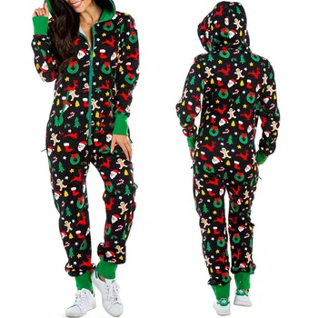 Moterų Žiemos Moterų Romper Kalėdų Drabužius Tracksuit ilgomis Rankovėmis Hoodies Jumpsuit 9 Stiliaus Kalėdos Homewear Pajama Sleepwear