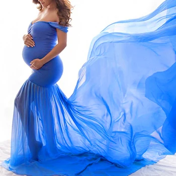 Motinystės Suknelės Stebėjimo Seksuali Suknelė Nėščioms Moterims Fotografijos Rekvizitai Off Peties Maxi Nėštumo Suknelės Nuotraukas Šaudyti D20