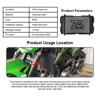 Motociklo Radiatoriaus Grotelės apsauga Kawasaki Z900 Z 900 2017-2020 Grotelės Padengti FootPeg Kojoms Galiniai Nustatyti Raštas CNC Anoduoto
