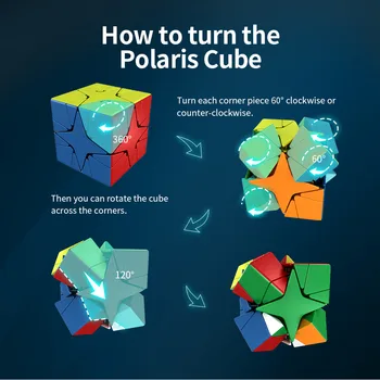 MoYu MeiLong Polaris Magic Cube Švietimo Žaislas Vaikams Cubo Magico Twist 3D Sklandžiai Antistress Game Cube Puzzle Žaislas