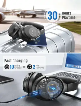 MPOW H17 Bluetooth 4.1/3.5 mm Laidas Ausinės Su Mic Per Ausį Hifi Stereo Garsai Music Headset 30 Valandų Tyrimas Žaidimų Ausinės