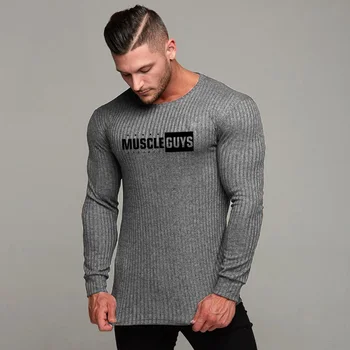 Muscleguys Prekės Autumn Sweater Mens Mados Atsitiktinis Vyrų Megztinis O-Neck Slim Fit Mezgimo Megztiniai Vyrams Puloveriai