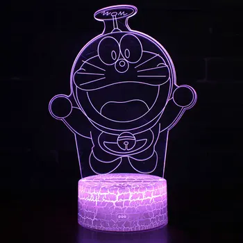 Mėnulis Doraemon tema 3D LED Lempos naktį šviesos 7 Spalvų Keitimas Palieskite Nuotaika Lempos Kalėdinių Dropshippping