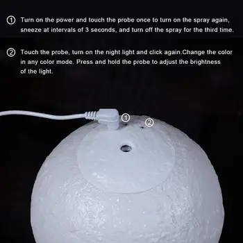 Mėnulis smilkalų degiklis Oro Drėkintuvas 3D Mėnulio Lempos šviesos Jutiklinį Jungiklį Mėnulio Šviesos, Miegamojo Apdailos Gimtadienio Dovana