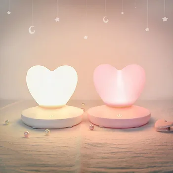 Naktį Šviesos Valentino Diena USB Įkraunama Širdies Dovanos, Vestuvių Dekoravimas Namuose Miegamasis LED Romantišką Atmosferą Nakčiai Lempos