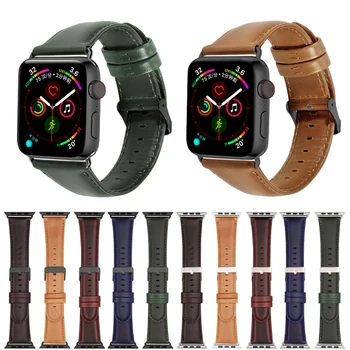 Natūralios Odos Dirželis Apple watch band 44mm 40mm 42mm 38mm Derliaus odos apyrankė iwatch 