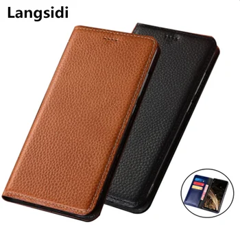 Natūralios odos magnetinis laikiklis piniginės telefono maišelį kortelės lizdo laikiklį atveju Xiaomi Redmi 9/Redmi 9A/Redmi 9C telefono krepšys case cover