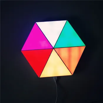 Nauja App Valdymo pultelio Spalvinga Modulinės Trikampis Quantum Lempa LED Nakties Šviesos Šešiakampis Šviesos 