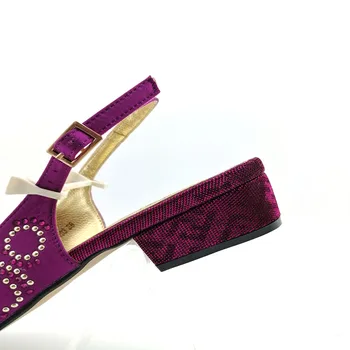 Nauja Mada italų dizaino Batai Su Atitikimo Maišelį Afrikos Aukšto Kulno Moterų Avalynė ir rankinės Nustatyti Prom Šalies Purpurinės spalvos batai
