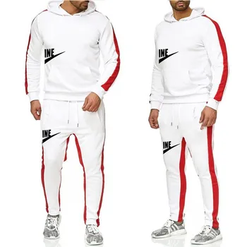 Nauja Vyrų hoodie sportinis kostiumas medvilnės poliesterio raišteliu sportinės aprangos tendencijos mados Rudens Ir Žiemos puloveris kostiumas