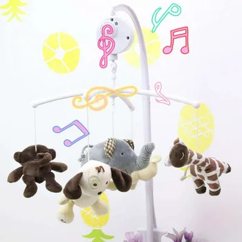 Naujagimio Muzikos Lova Bell Sukimosi Mielas Pliušinis Pakabukas Lėlė Baby Muzikos Lova Bell Mielas Animacinių Filmų Pakabukas