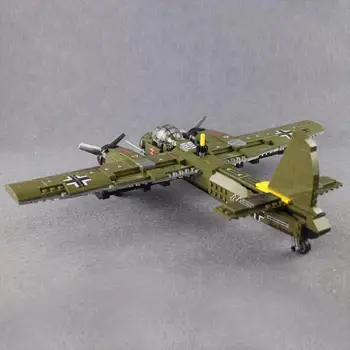 Naujas 559pcs WW2 Karinės Serijos, Ju-88 Bombonešis Blokai Modelis vokiečių Armijos Orlaivių Plytų Žaislai Chlidren