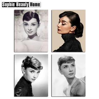 Naujas Atvykimo 5D Visą Round Square Diamond Kryželiu Portretas Audrey Hepburn Diamond Siuvinėjimo Namų Decoratio 051703
