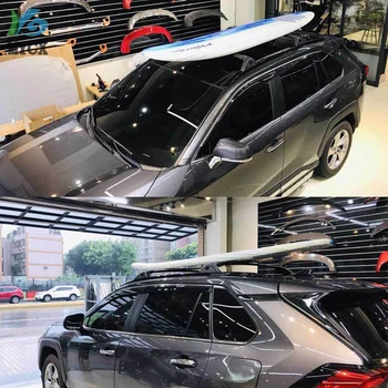 Naujas atvykimo horizontalaus stogo bagažinės juosta Skersai stogo geležinkelių kryžiaus baras Toyota RAV4 2019+ aliuminio lydinys+ABS, JAV, originalus stilius