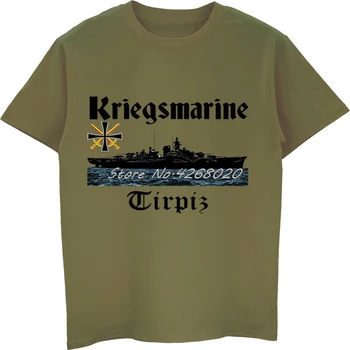Naujas Cool T-shirt Kriegsmarine Tirpiz Vokietija antrojo pasaulinio Karo Spausdinti Marškinėliai vyriški Medvilnės trumpomis Rankovėmis O-kaklo Marškinėliai Hip-Hop Tees Viršūnės