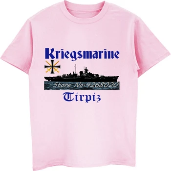 Naujas Cool T-shirt Kriegsmarine Tirpiz Vokietija antrojo pasaulinio Karo Spausdinti Marškinėliai vyriški Medvilnės trumpomis Rankovėmis O-kaklo Marškinėliai Hip-Hop Tees Viršūnės