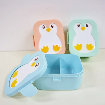 Naujas Dizainas mielas pingvinas Pietūs Bento Dėžutėje Microwave Office Mokyklos Iškylą Kelionės Maisto Konteinerių Laikymo Dėžutė Stalo Vaikai