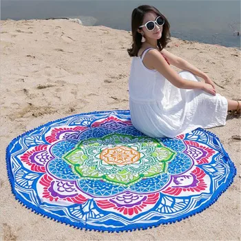 Naujas mados Kutas Indijos Mandala Gobelenas Lotus Spausdinti Bohemijos Paplūdimio Rankšluostį Jogos Kilimėlis Saulės blokas Turas Bikini Padengti-Iki Blanke