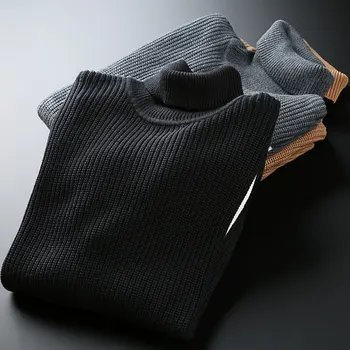 Naujas Mados Prekės Ženklo Megztinis Vyrų Megztinis Golfo Slim Fit Džemperiai Trikotažas Storas Šiltas Žiemą Korėjos Stiliaus Atsitiktinis Vyrų Drabužiai