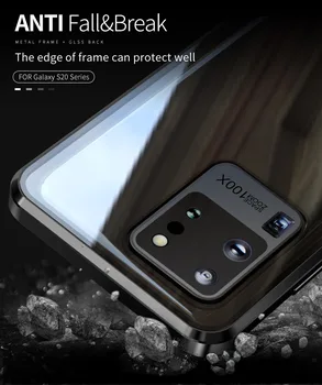 Naujas Metalo Magnetinių Grūdintas Stiklas Privatumo Telefono dėklas Samsung Galaxy S20 Plius Magnetas Apsauginis Dangtelis Skirtas Samsung Ultra S20