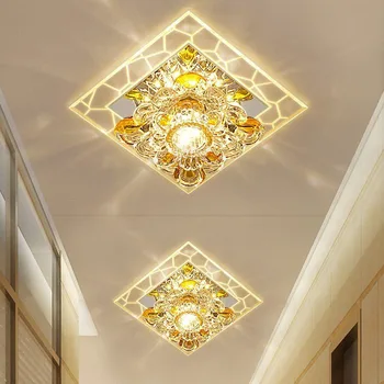 Naujas, modernus kristalų LED Lubų Šviesos 9W koridoriaus įėjimas kambarį lempos kristalų Lubų lempa eilėje Koridoriaus apšvietimas