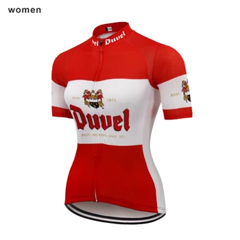 NAUJAS moterų dviračių džersis 2020 Raudona/Balta Dviračių Drabužių kvėpuojantis Aukščiausios kokybės trumpas rankovės MTB jersey ciclismo DUVEL Alaus
