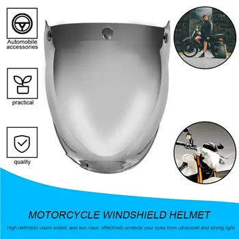 Naujas Motociklo priekinio, galinio Stiklo Šalmas Vintage Stiliaus Šalmų 3 Snaps Jet Šalmas, Stiliaus Šalmą Burbulas Skydelis UV 400 ProtectionsHot
