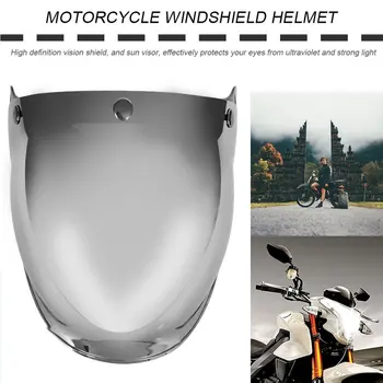 Naujas Motociklo priekinio, galinio Stiklo Šalmas Vintage Stiliaus Šalmų 3 Snaps Jet Šalmas, Stiliaus Šalmą Burbulas Skydelis UV 400 ProtectionsHot
