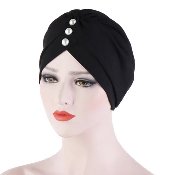 Naujas Musulmonų kartus pearl wrap skarelė galvos dangtelis indijos skrybėlę turbante skrybėlę islamo šukuosena indijos indijos moterų skrybėlę vidinis hijab bžūp