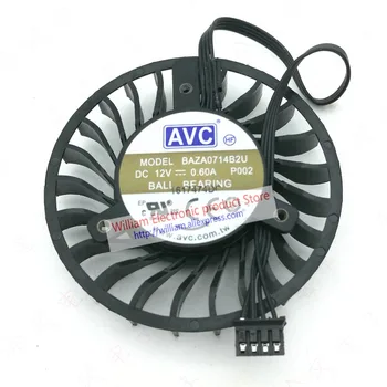 Naujas Originalus AVC BAZA0714B2U DC12V 0.6 A 64x16MM 4Lines Grafikos plokštės aušinimo ventiliatorius