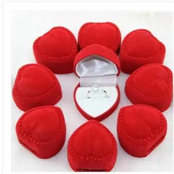 Naujas Popular Aukštos Kokybės 10vnt Romantiška Papuošalų Pakavimo Raudona Širdis Žiedą Dovanų Dėžutes, Papuošalų Prekes