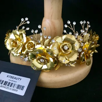 Naujas Prabangus Aukso Žiedai Vinjetė Tiara Didesnis Užsakymą Cirkonio Royal Queen Princesė Inscenizacija Šalies Karūną Bridesmaids