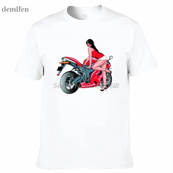Naujas Prekės ženklo Drabužių Top Marškinėliai Vyrams Hot Sexy Mergina Motociklo 3d vyriški marškinėliai Seksuali Moteris Spausdinti Viršūnes Tee Hip-Hop Marškinėliai Homme