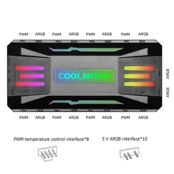 Naujas PWM 4Pin Aušinimo Ventiliatorius 5V 3Pin ARGB RGB Valdiklis Namų Kompiuterio Saugumą Dalys COOLMOON PC Atveju, Važiuoklės Priedai