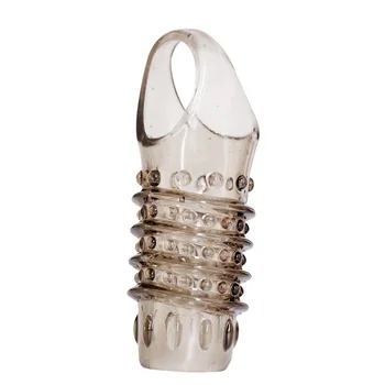 Naujas silikoninis Vyrų varpos rankovė padidinti dirželis ant nelaisvėje gaidys žiedas extender storio prezervatyvai tuščiaviduriai galvos Daugkartinio naudojimo Intymus sekso žaislas
