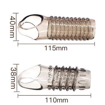 Naujas silikoninis Vyrų varpos rankovė padidinti dirželis ant nelaisvėje gaidys žiedas extender storio prezervatyvai tuščiaviduriai galvos Daugkartinio naudojimo Intymus sekso žaislas