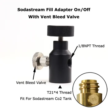 Naujas Soda Stream CO2 Bakas Cilindrų UFA Universalus Užpildyti Adapteris CO2 HPA Adapterio įjungimo/Išjungimo Ventiliacijos Išleidimo Vožtuvas ASA Didelis Rankenėlę